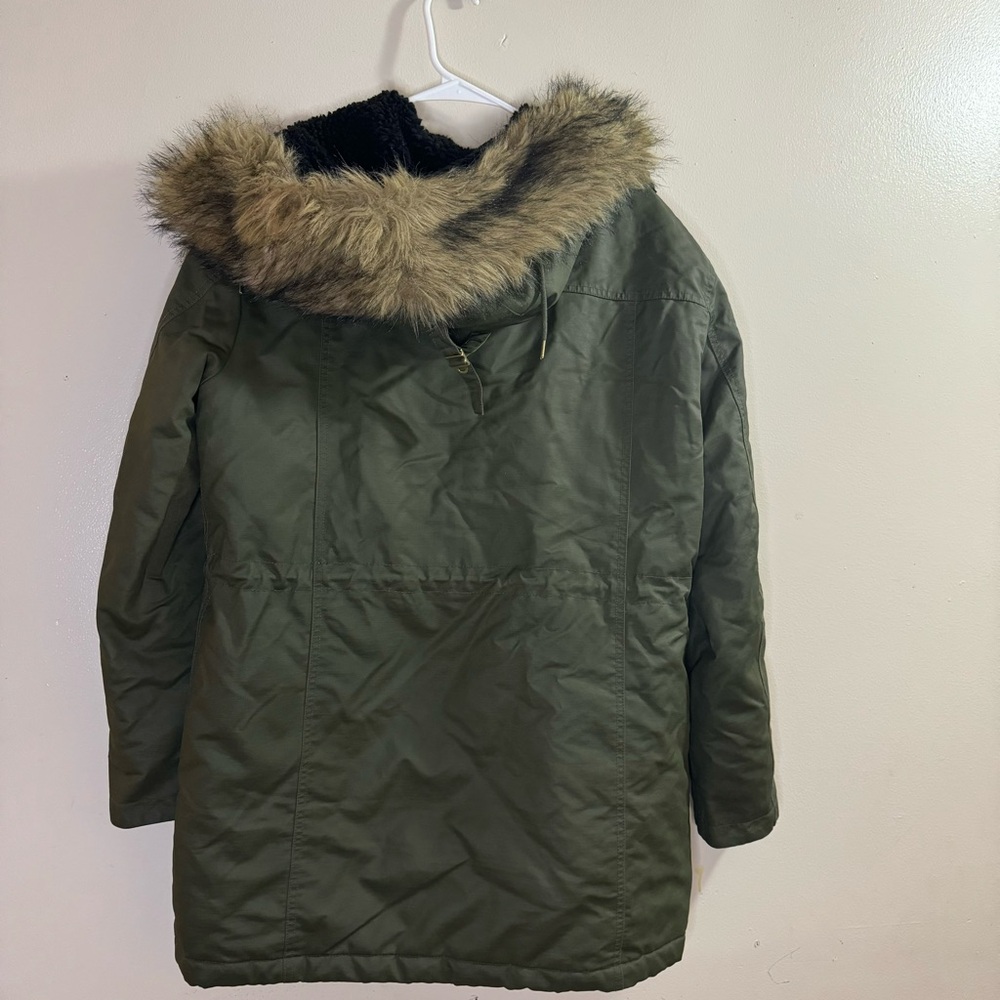 J. Crew Perfect Winter Parka Primaloft Olive Green large - Picture 11 of 15